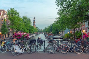 På sykkel i Amsterdam