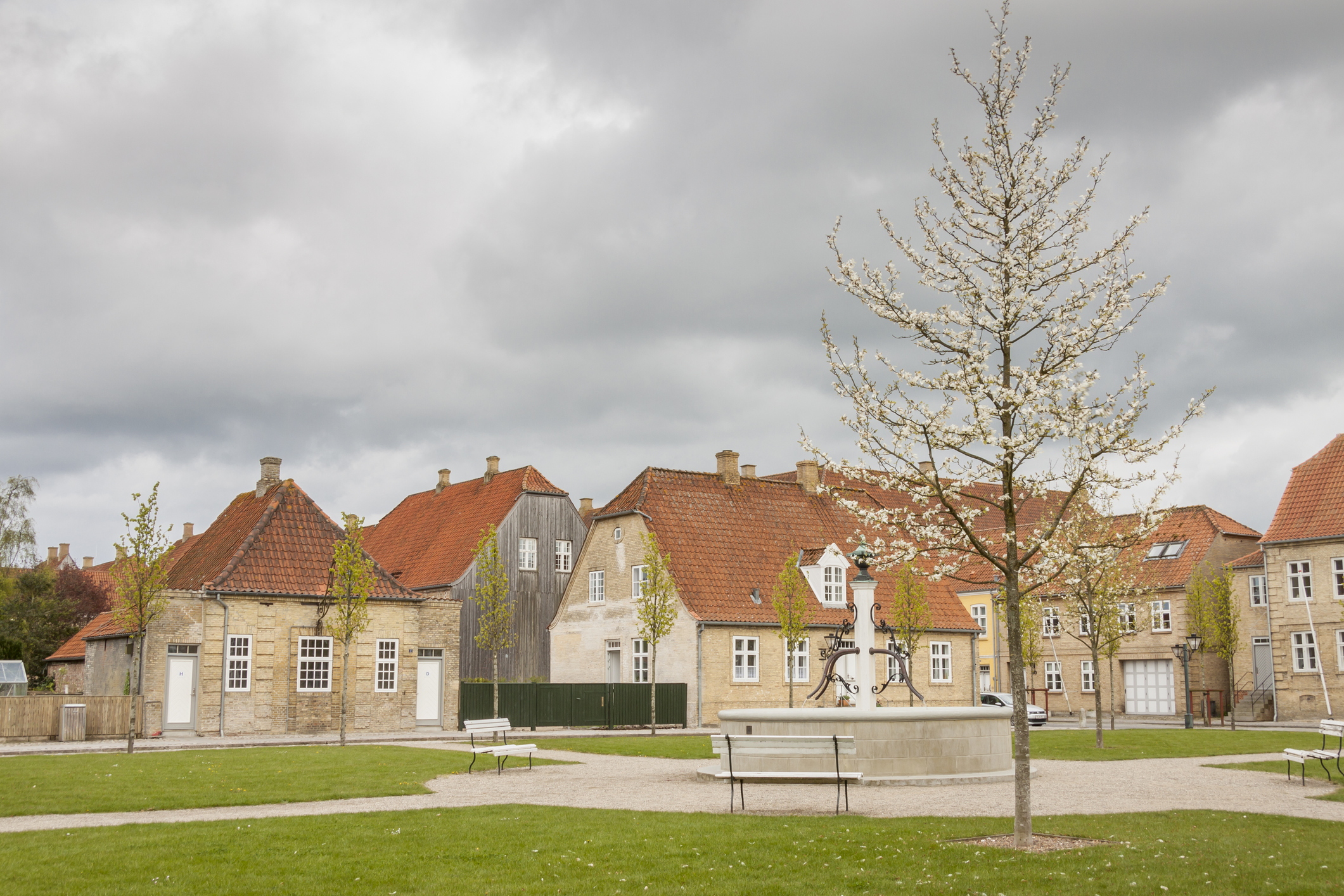 Gamle hus i Christiansfeld som er på Unesco verdensarvliste - Foto: Getty Images