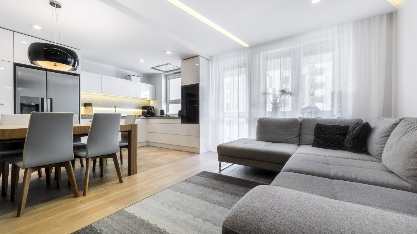 Illustrasjon av en trivelig stue