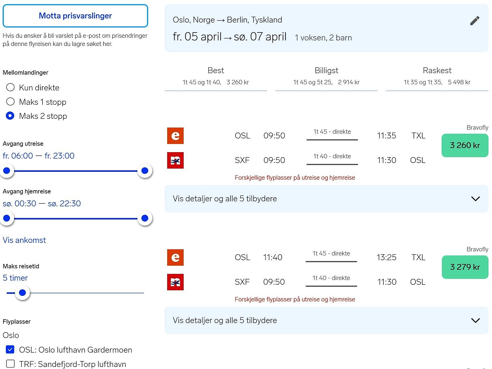Flysøket På Finn Reise