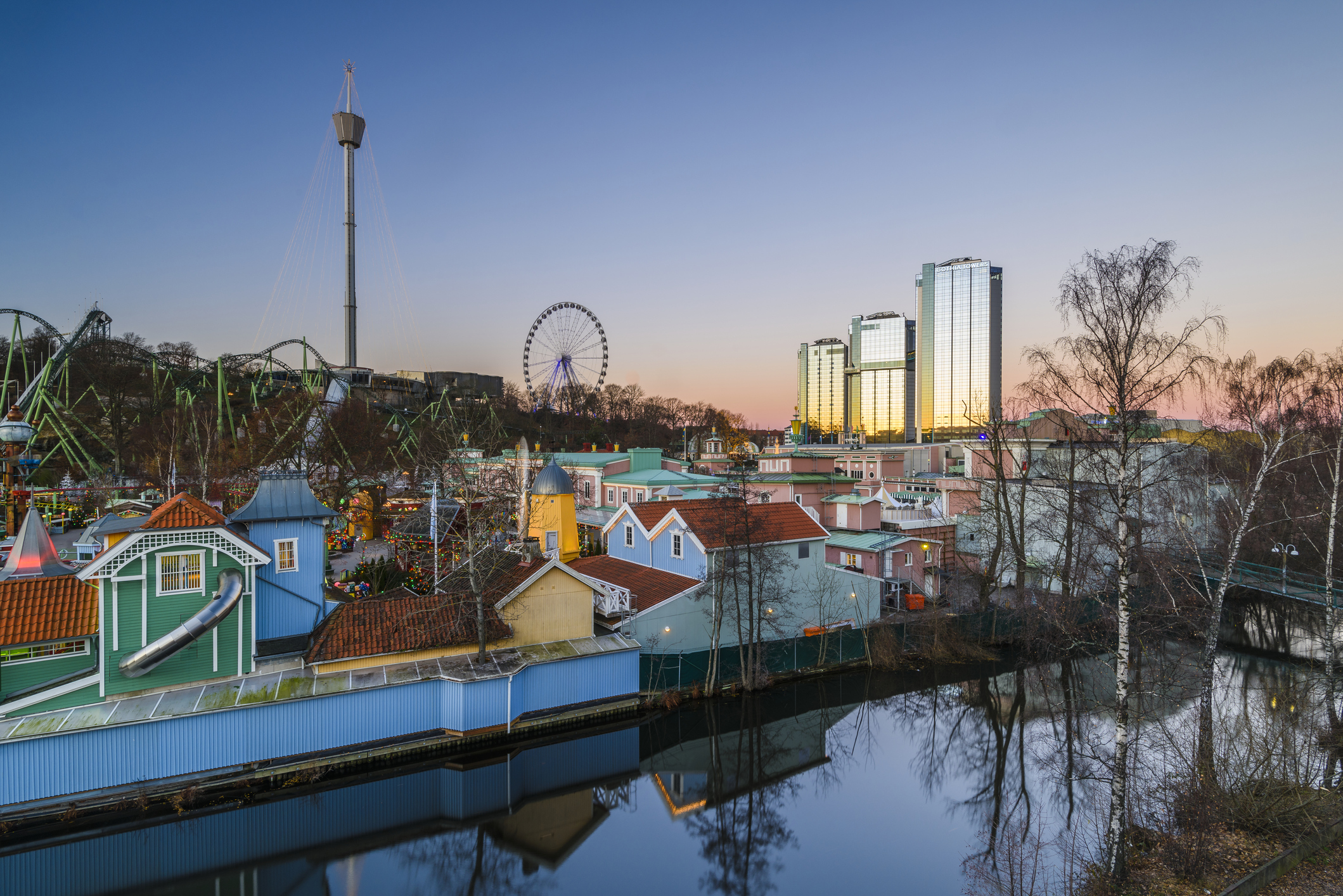 Liseberg i skumringen, Gøteborg