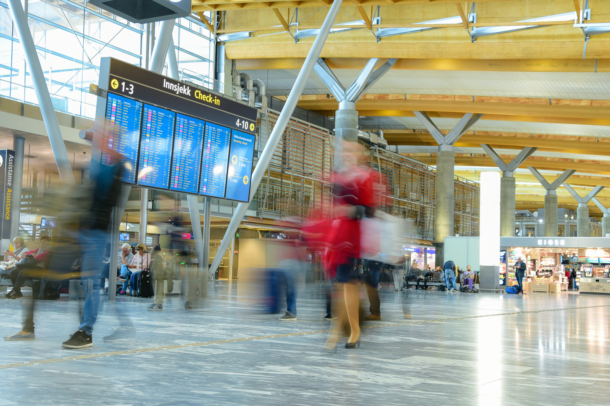 Travelt på Norges hovedflyplass Oslo Lufthavn Gardermoen - Foto: Getty Images