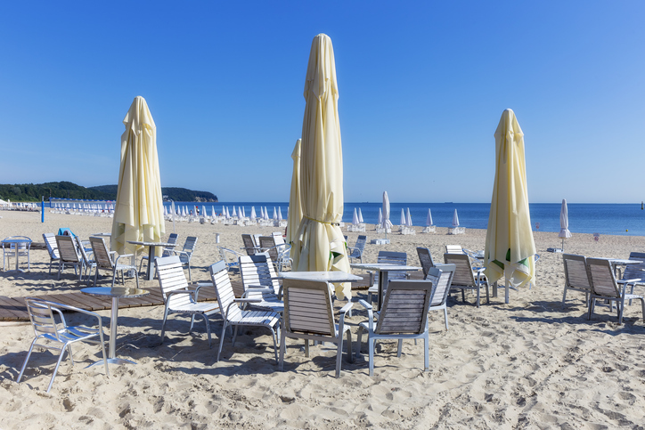 Stranden i Sopot utenfor Gdansk i Polen