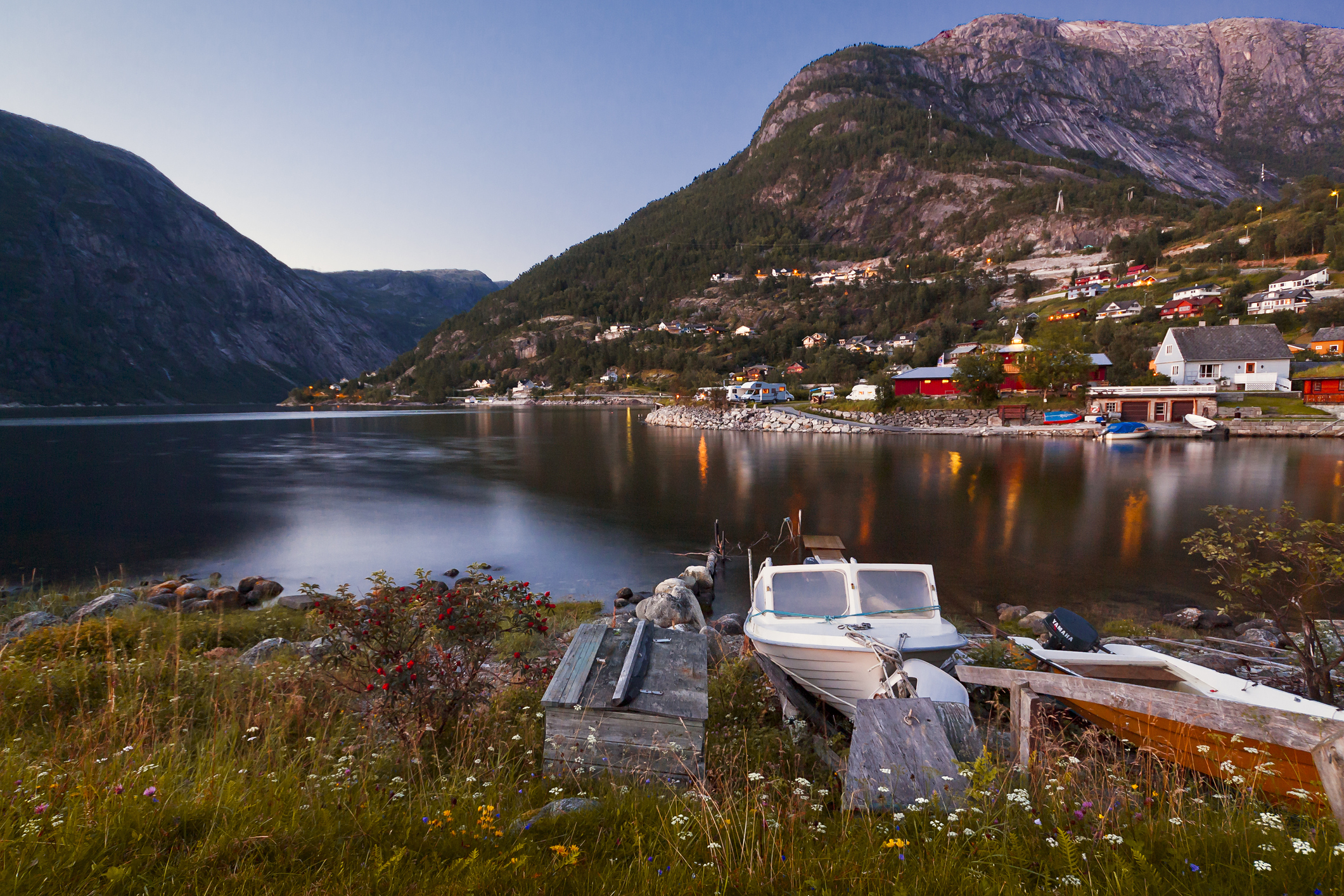 Eidfjord i solnedgang, Hardanger