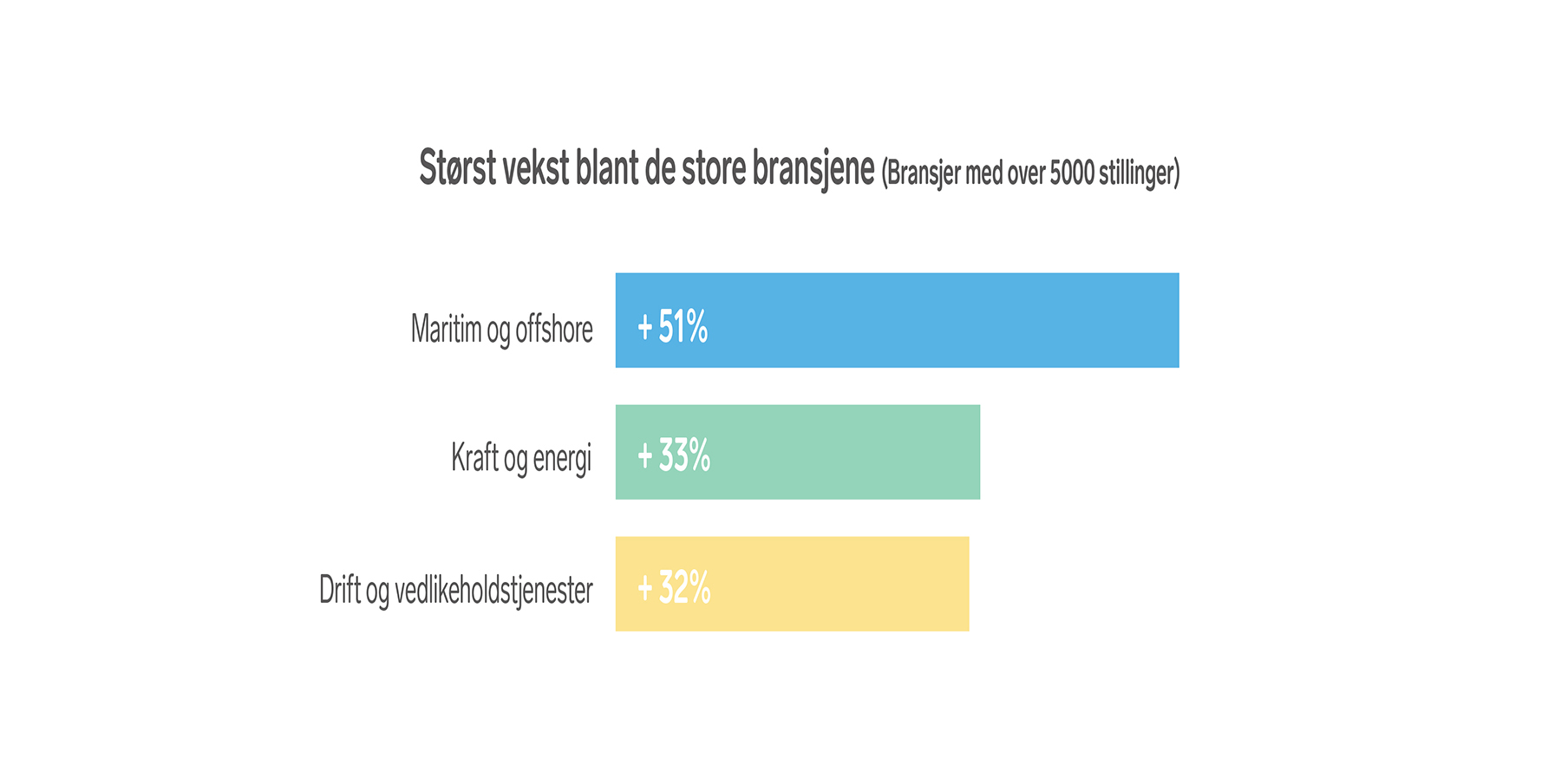 Graf for "Størst vekst blant de store bransjene"