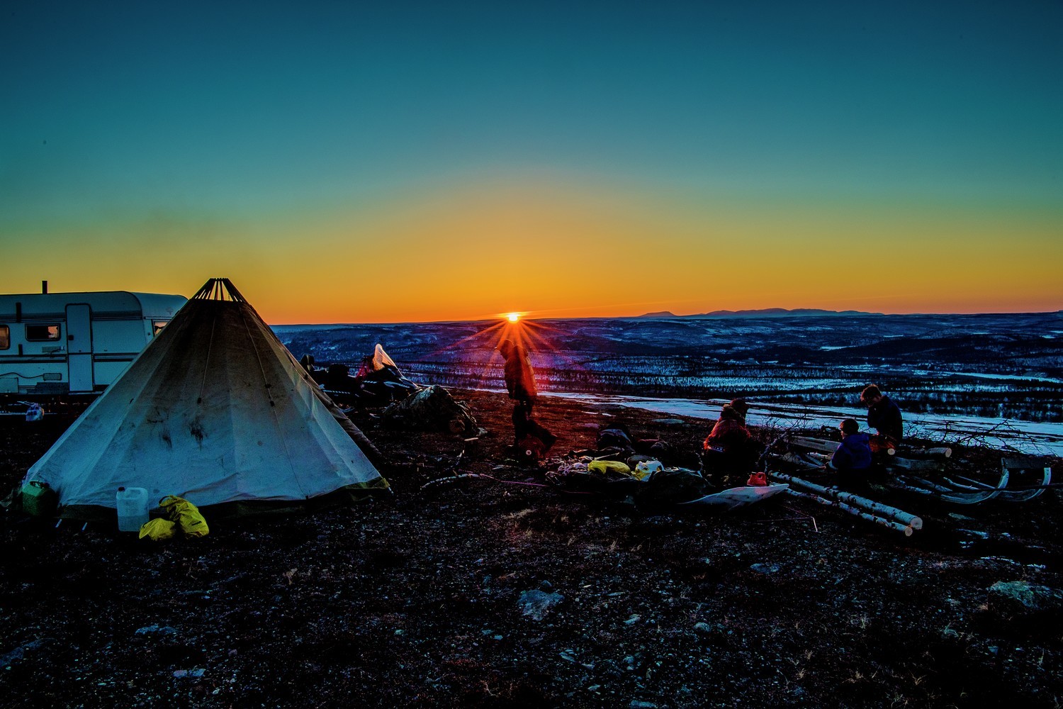 Bilde av reinflytting på Finnmarksvidda i Karasjok