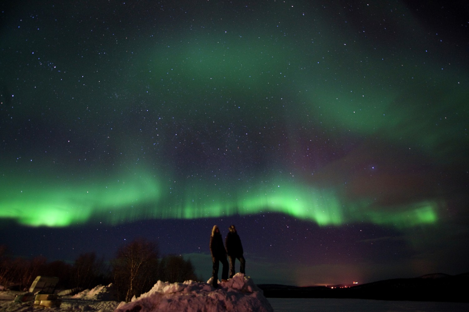Bilde av nordlys over Kautokeino i Finnmark
