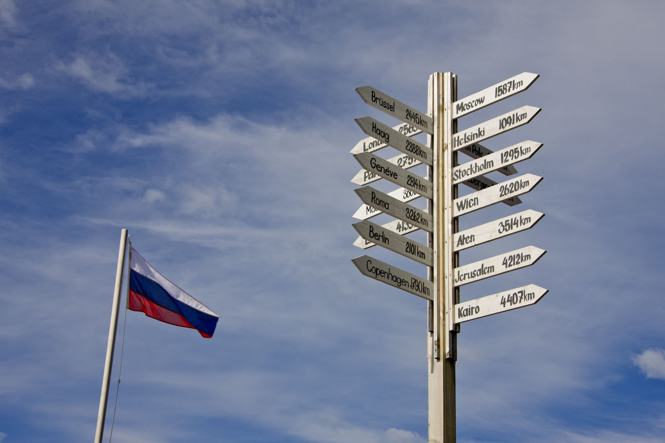 Godt skiltet på grensa til Russland i Kirkenes -
Foto: Getty Images