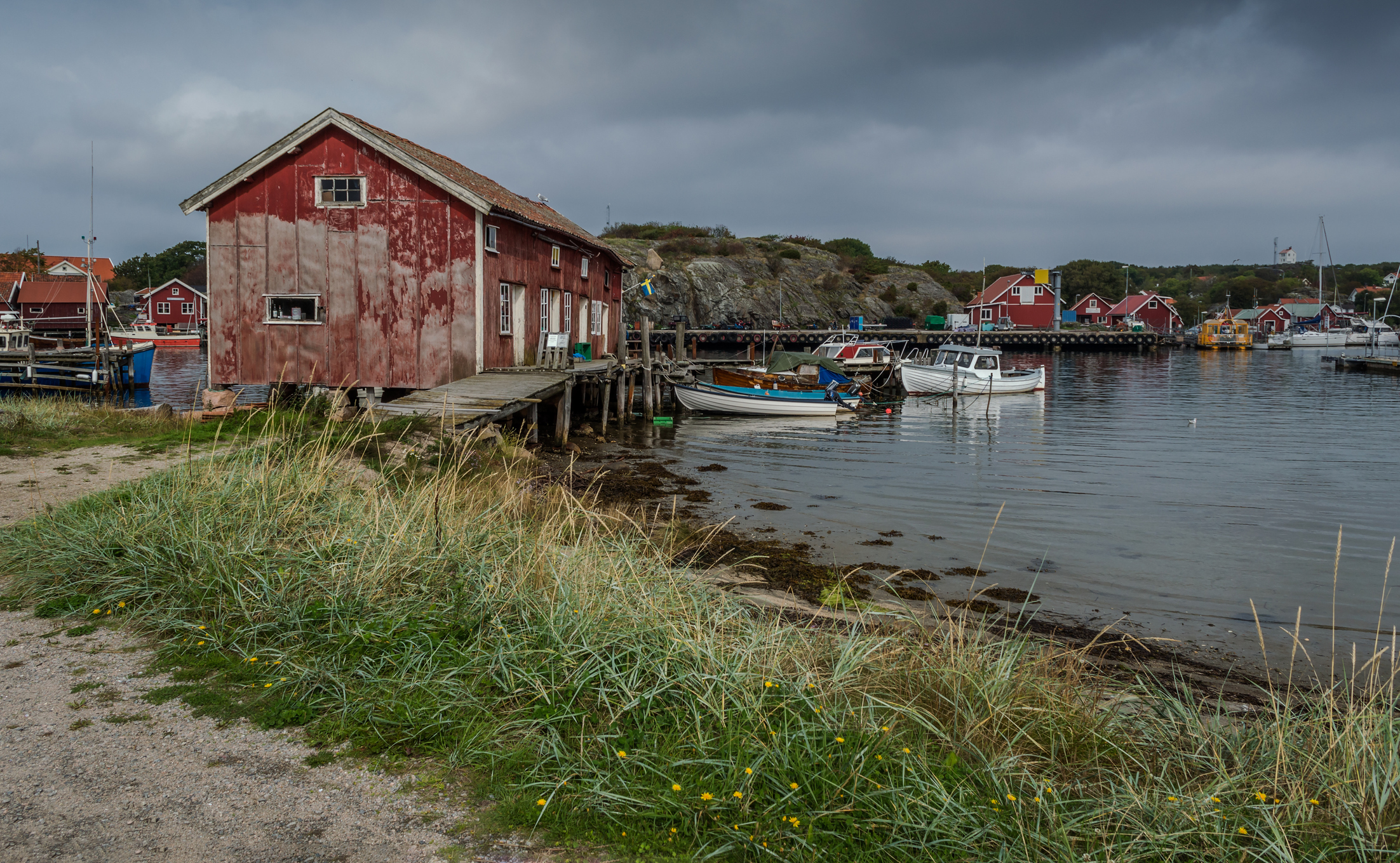 Bilde fra fiskebrygga på Sørkoster