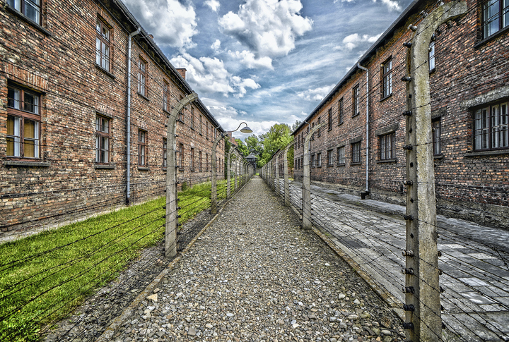 Konsentrasjonsleiren Auschwith utenfor Krakow i Polen
