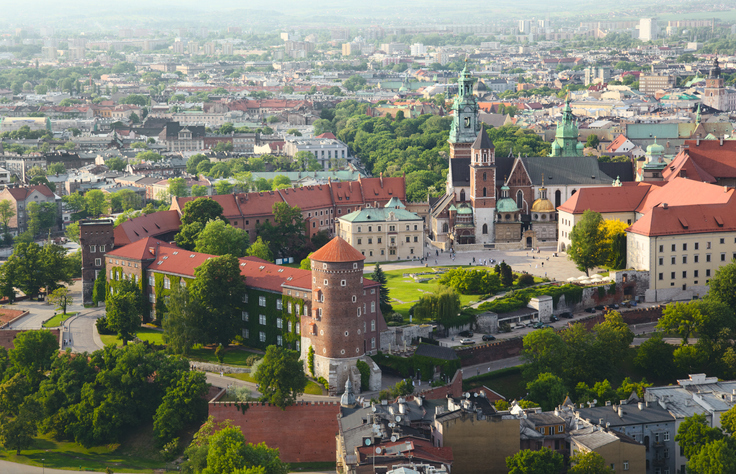 Utsikt til Wawel Castle i Krakow i Polen