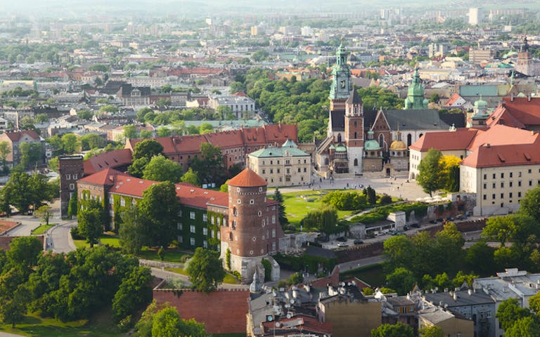 Utsikt til Wawel Castle i Krakow i Polen