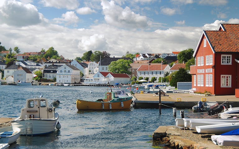 Utsikt til havnen i Lillesand - Foto: Getty Images