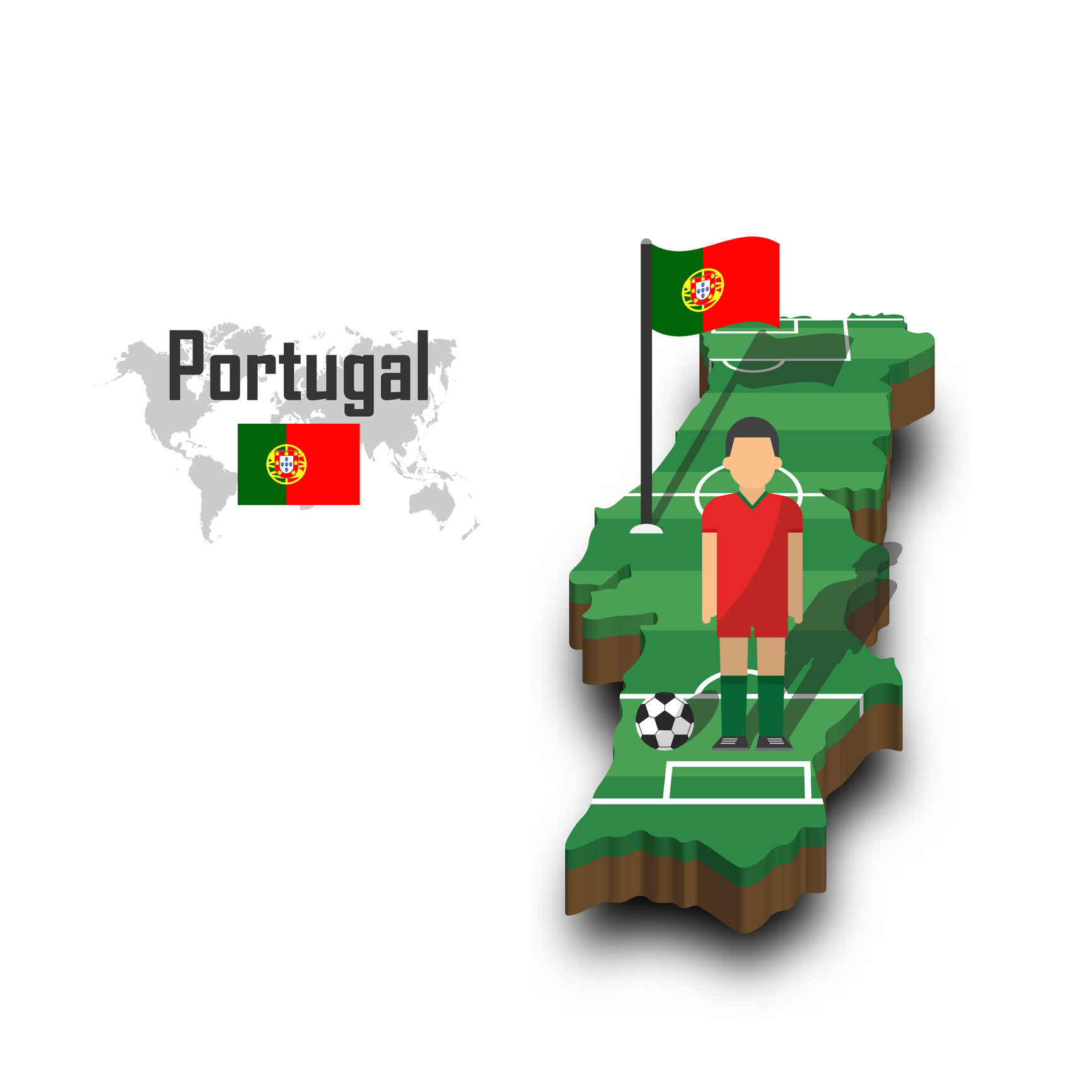 Grafisk logo av fotballnasjonen Portugal