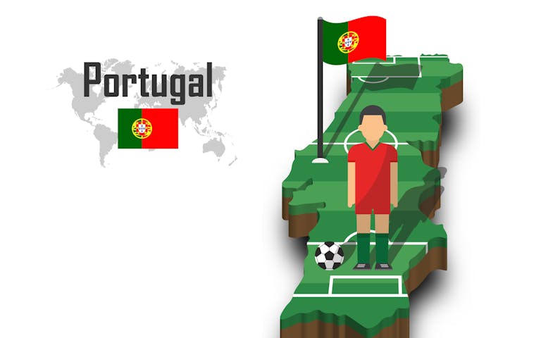 Grafisk logo av fotballnasjonen Portugal
