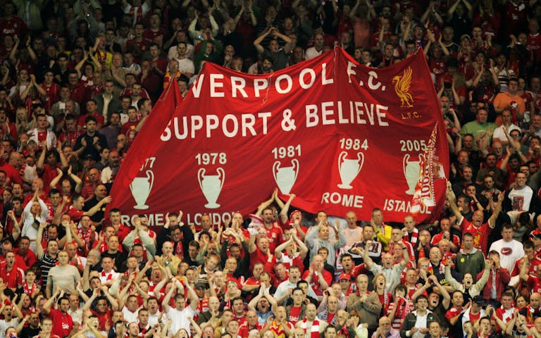 Tilskuere under Champions League semifinale Liverpool vs Chelsea 2007