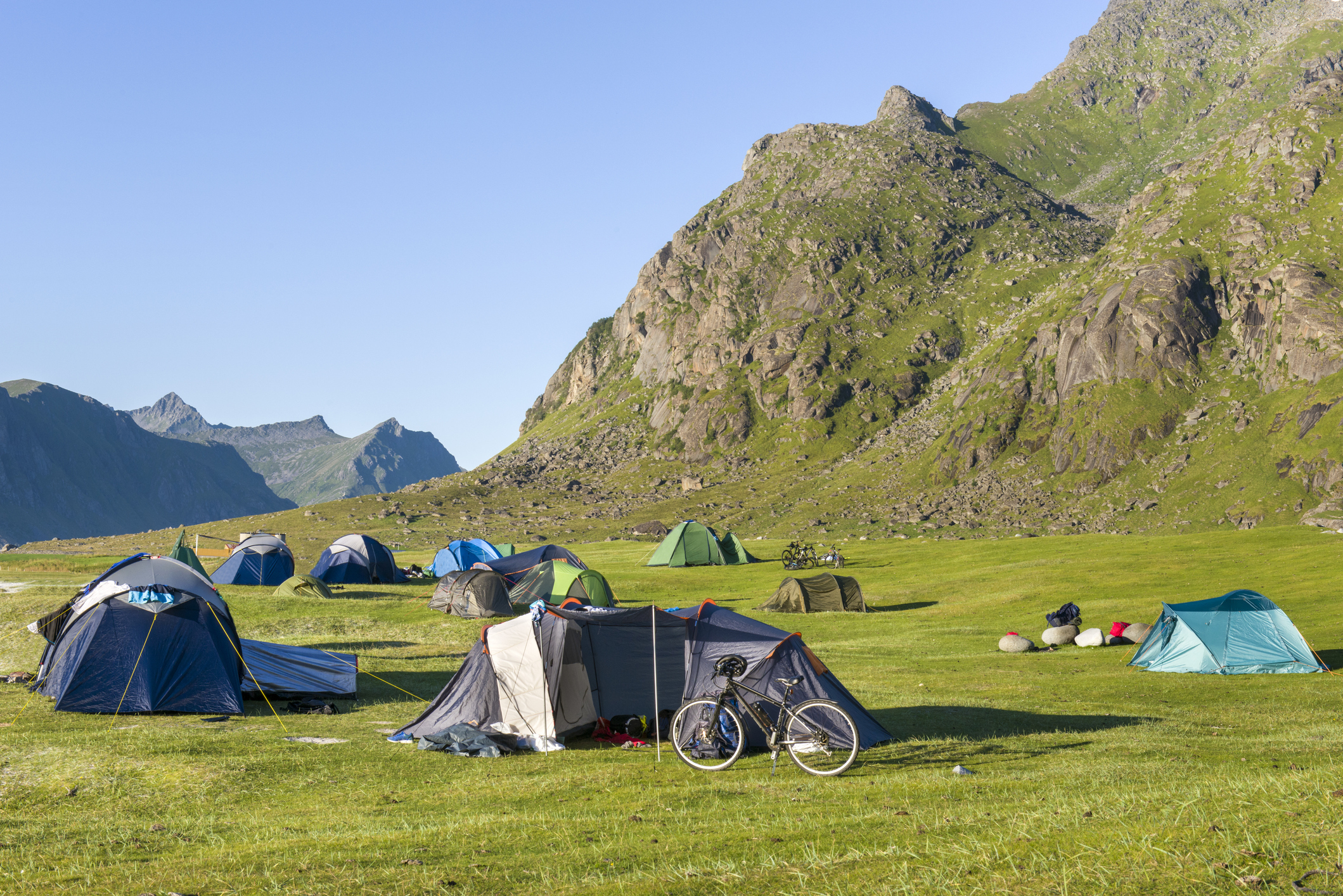 Camping på sykkelferie i Lofoten