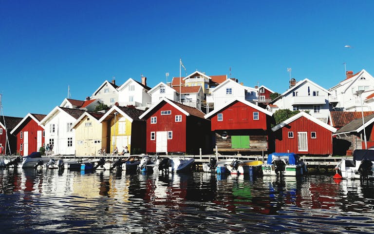 Lysekil brygge i Sverige sett fra sjøen