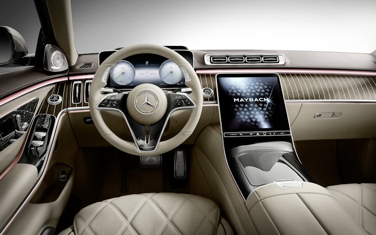 Luksuriøst interiør i en Mercedes Maybach