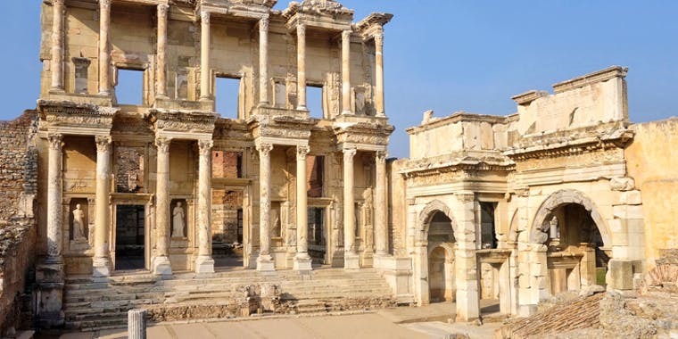 Biblioteket i Efesos Izmir i Tyrkia