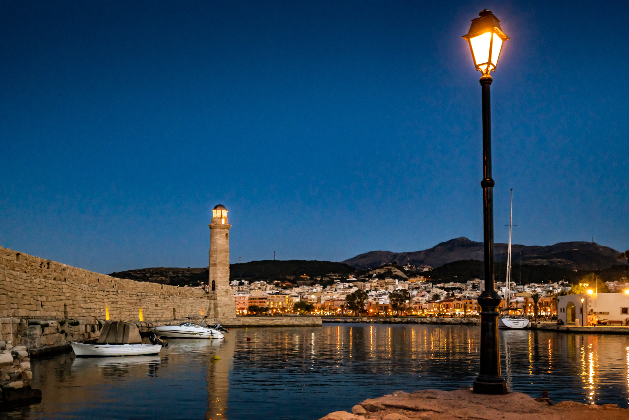 Kreta Rethymnon kveldsstemning