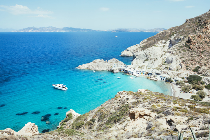 Firopotamos Beach på Milos i Hellas