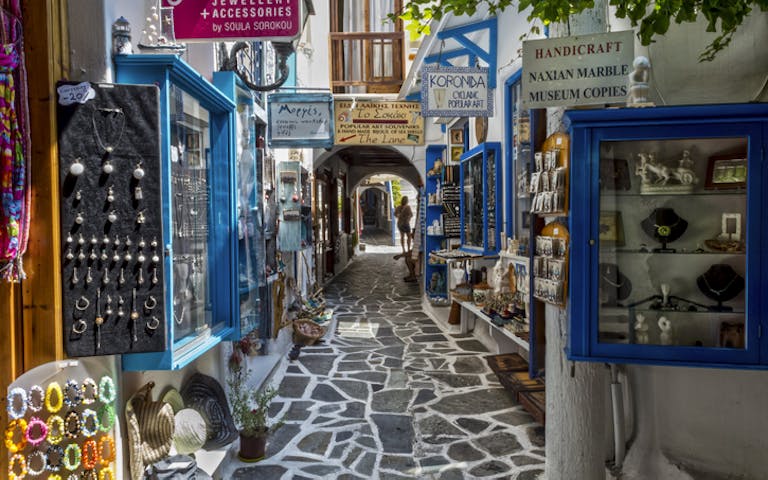 Markedet i gamlebyen på Naxos, i Hellas