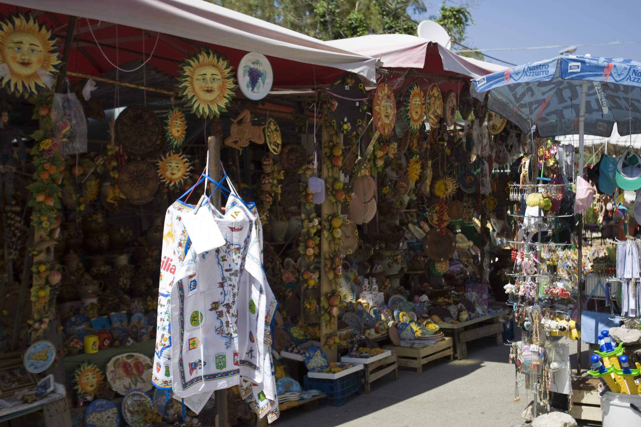 Utsnittsbilde fra et marked i Palermo på Sicilia