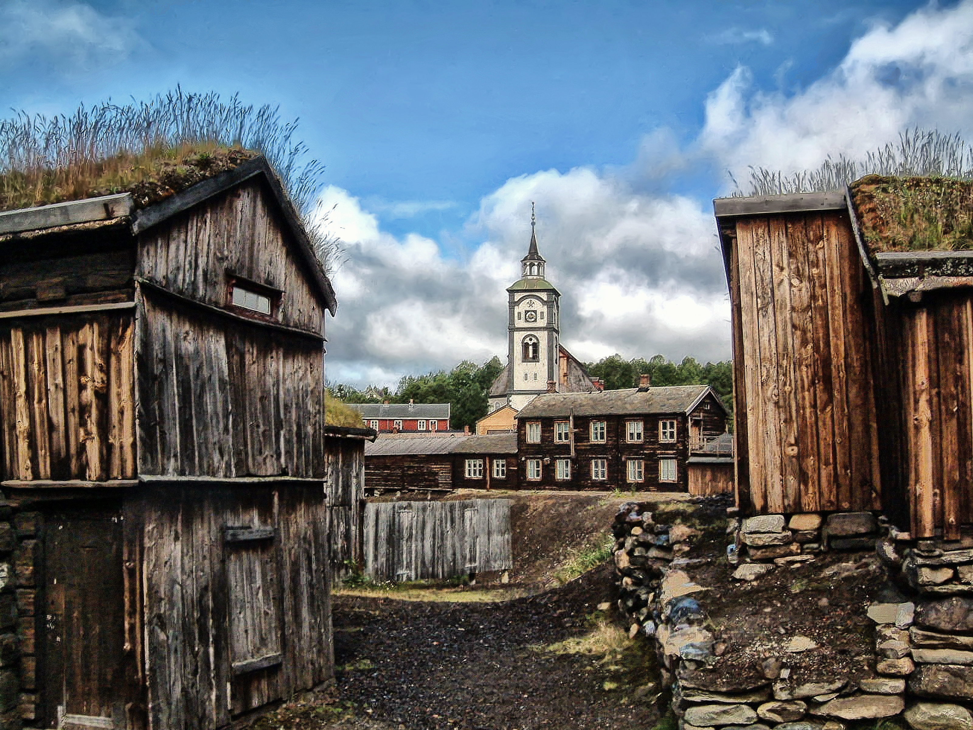 Kirken sett fra den gamle Sleggvegen i Røros - 
Foto: Getty Images