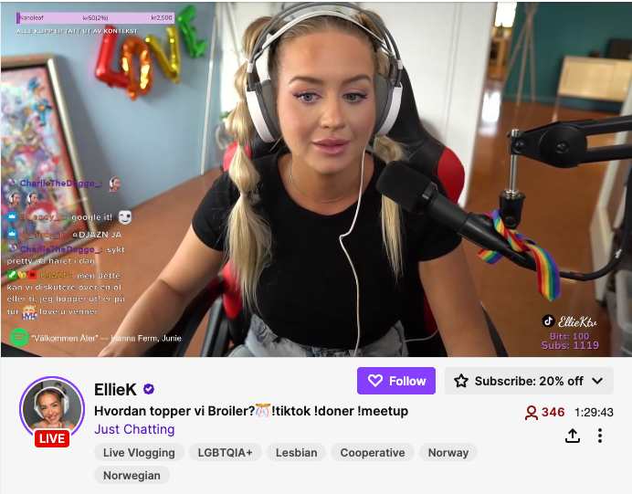 Elisabeth gikk rett på kontoret og live-streamet etter intervjuet med FINN.