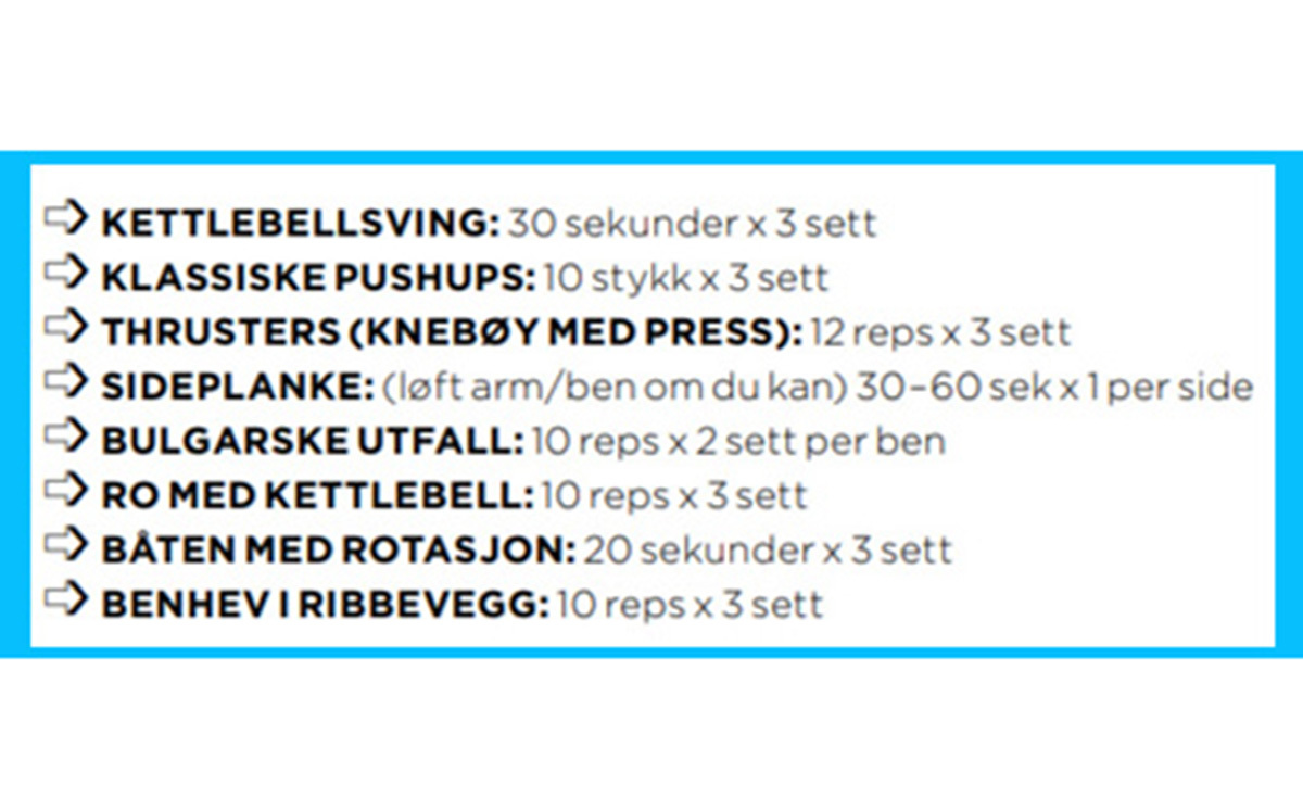 Christina treningsplan