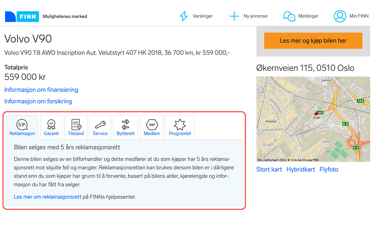 Annonse som viser hvordan det blir tryggere å kjøpe bruktbil