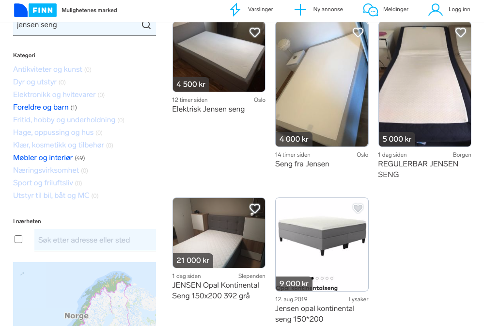 Skjermbilde fra FINN.no