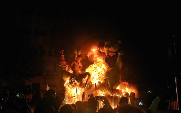 Bilde fra avslutningen på Fallas festivalen