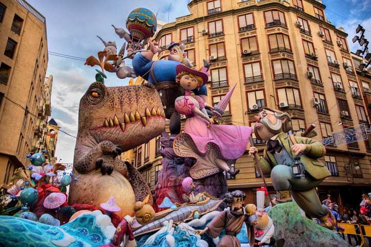 Bilde fra den årlige Fallas festivalen i Valencia