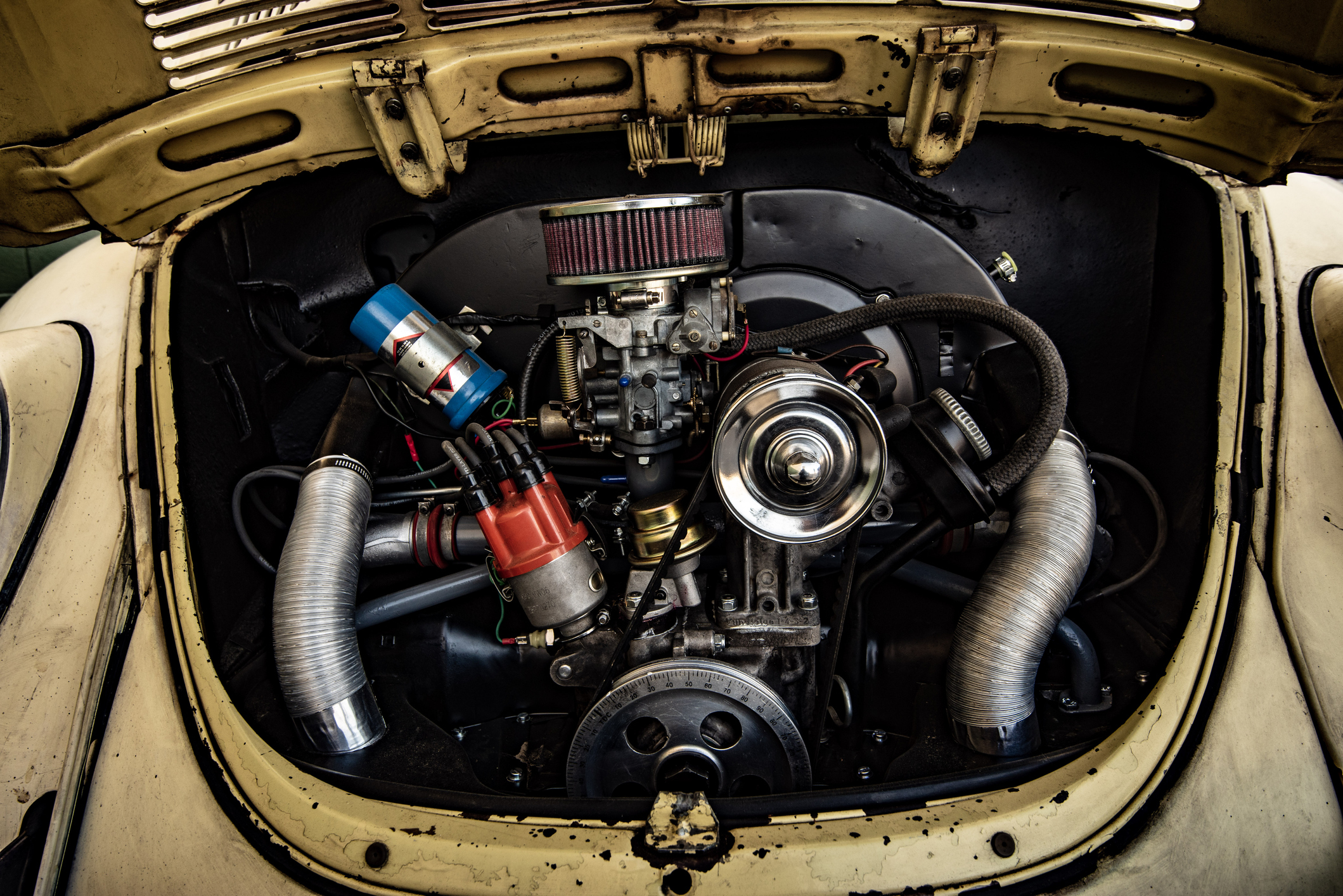 Gammel motor i en Volkswagen boble fra ca 1971 - Foto: Getty Images
