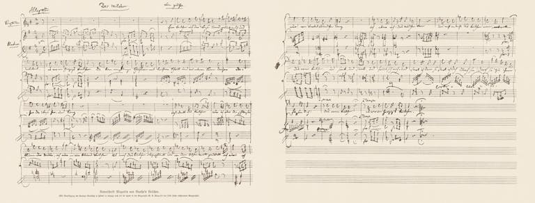 Bilde av notene til "The Violet" av Wolfgang Amadeus Mozart i Wien
