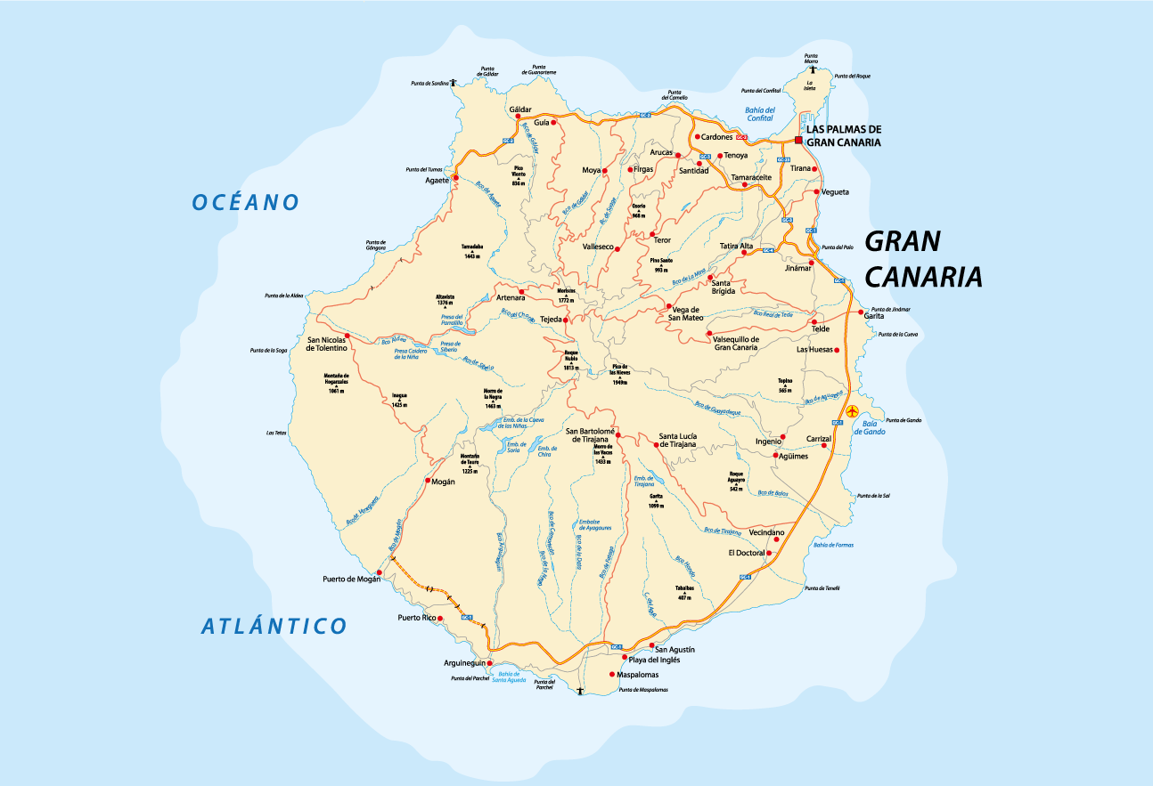 Kart over Gran Canaria - Foto: Getty Images