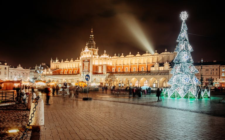 Krakow sentrum i juletiden